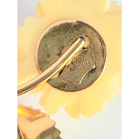 Vintage 1950s Van Dell Designer 12k Gold Filled Ivory Rose Necklace - Picture 9 of 11